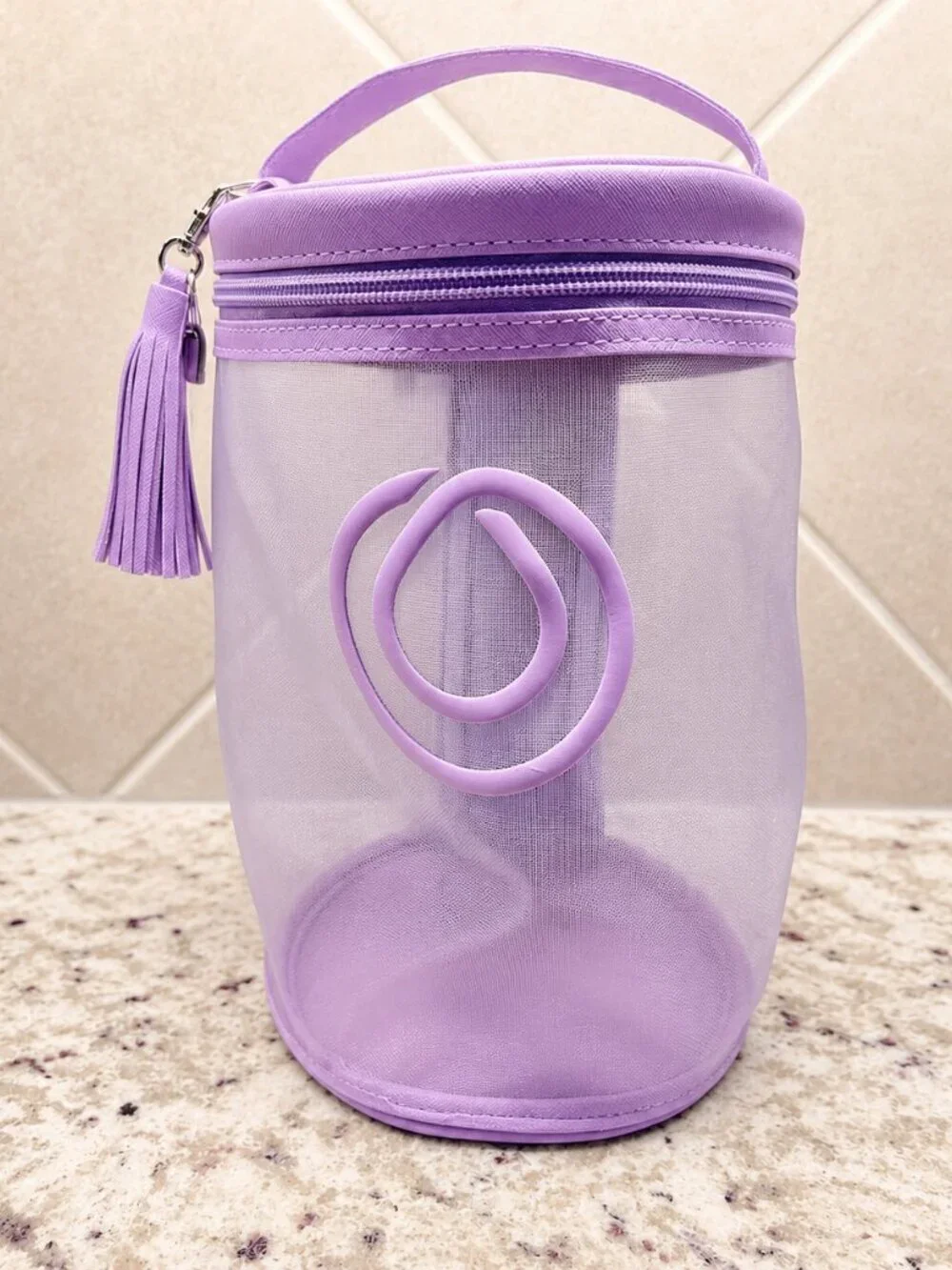 MONAT Hair Products & Tools Travel Bag Purple See-Through Top Zip Case Tassels